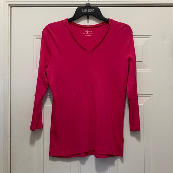 Liz Claiborne Tops - 3/$15 Liz Claiborne 100% Cotton Fuchsia Top Size Medium